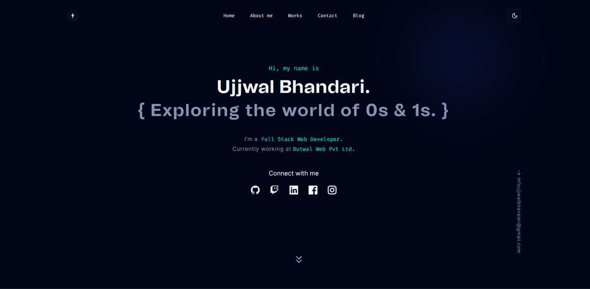 ujjwal bhandari protfolio website