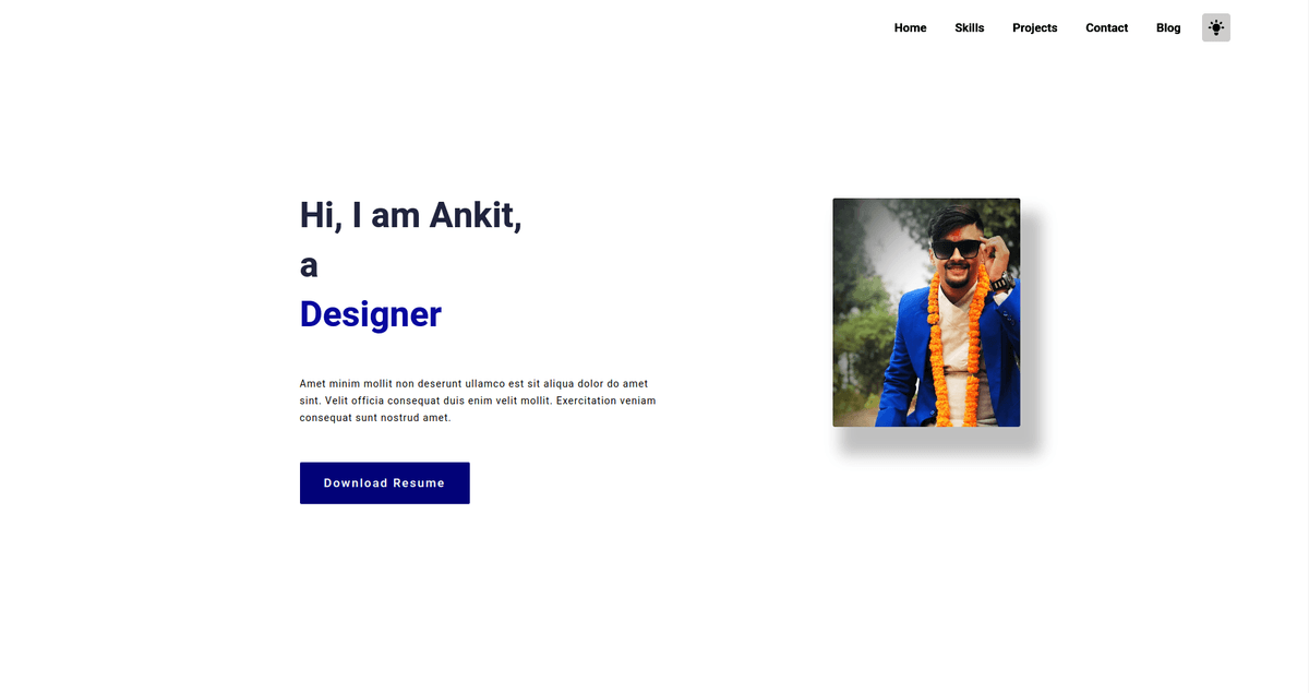 Ankit website created by ujjwal bhandari